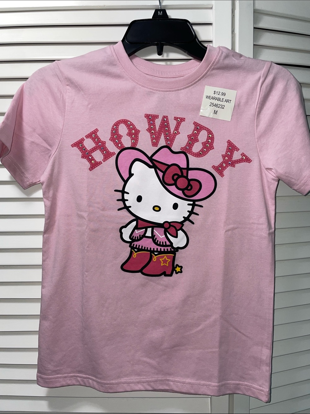 Hello Kitty Light Pink 'Howdy' Western Graphic Tee - Kids